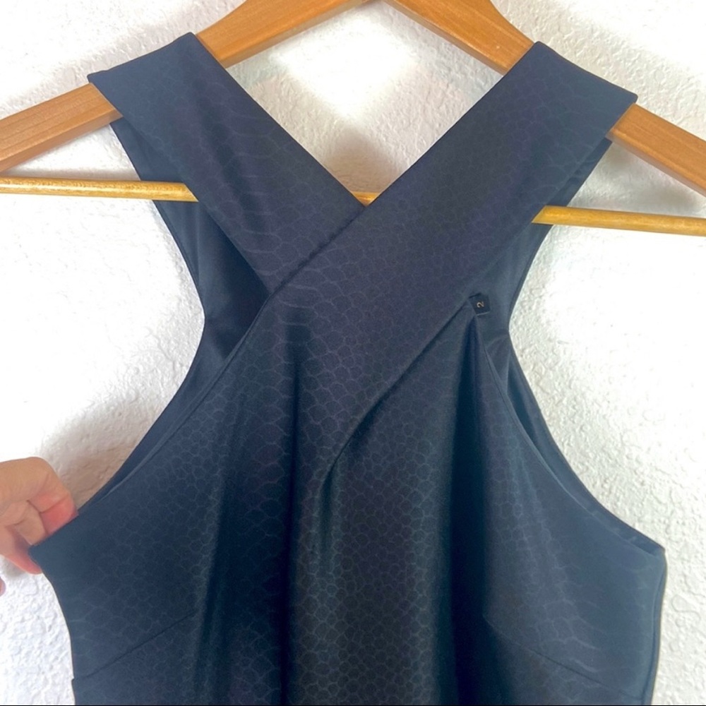 Euc Ted Baker Vadena Black reptile print Halter Bodycon Dress